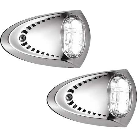 Attwood LED Docking Lights - Stainless Steel - White LED - Pair 6522SS7